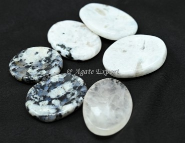 Rainbow Moonstone Worry Stones.