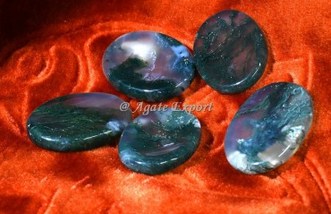 Moss Agate Worry Stones